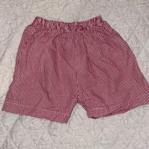 Boys maroon gingham shorts